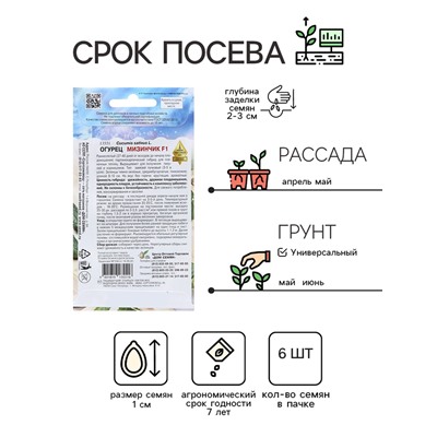 Семена Огурец "МизинчикF1", 6 шт