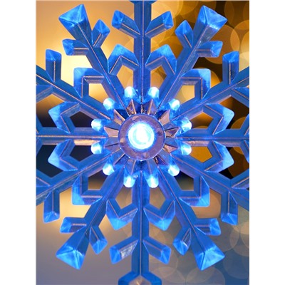 Подвеска светодиодная «Снежинка» 14 см, 1 LED, от батареек LR41×3, свечение синее/красное