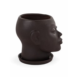 Декоративный горшок «Голова» коричневый, 1.3 л, 16×14×15 см