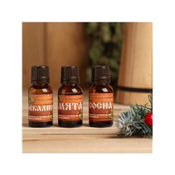 Новогодний набор эфирных масел «С Новым годом! С легким паром!», сосна, эвкалипт и мята, 3 шт. по 15 мл