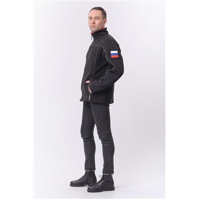 Толстовка мужская флис утепленная с нашивками