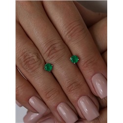 Серьги-пусеты из серебра с агатом родированные 150280р459