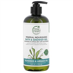 Petal Fresh, Pure, Минеральный Питательный  Гель для Душа и Ванны, Морские Водоросли и  Масло Аргана, 16 жидких унций (475 мл)