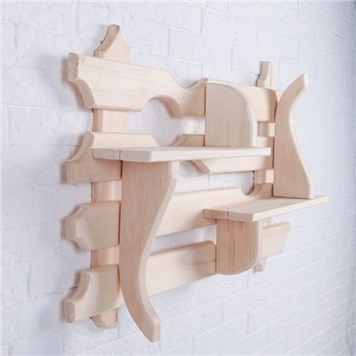 Полка для бани и сауны «Лира», 70×45 см, деревянная, настенная, «Добропаровъ»