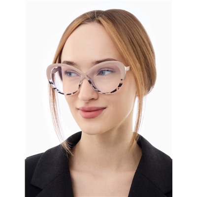 Очки женские имиджевые, прозрачные, дужка 14.2 см, ширина 14.1 см, линза 5.4×6.9 см