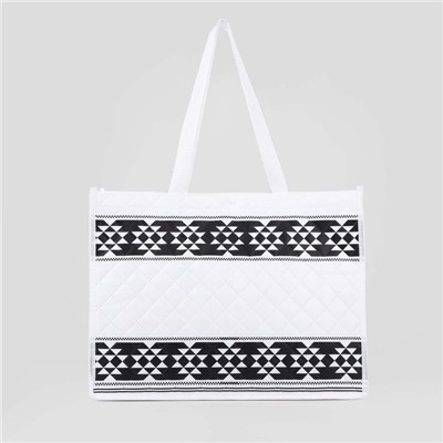 Сумка хозяйственная на кнопке, цвет белый