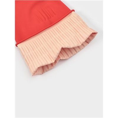 Перчатки хозяйственные Доляна, размер S, длинные манжеты, латексные, красные