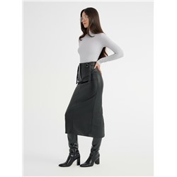 Юбки CONTE Юбка-midi из экокожи с декоративными патами LU 2853