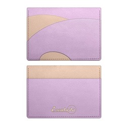 Чехол для пластиковых карт 105х75 мм 70785 "ПЛЕЗИР БЕЖЕВЫЙ/СИРЕНЕВЫЙ" 1 отд.,3 кармана Феникс