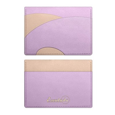 Чехол для пластиковых карт 105х75 мм 70785 "ПЛЕЗИР БЕЖЕВЫЙ/СИРЕНЕВЫЙ" 1 отд.,3 кармана Феникс
