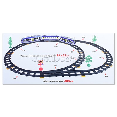 Железная дорога "Поезд метро" р/у, на батарейках, в коробке