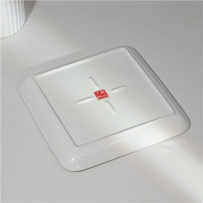 Тарелка фарфоровая пирожковая «Золотая линия», 21.5×3.5 см, цвет белый