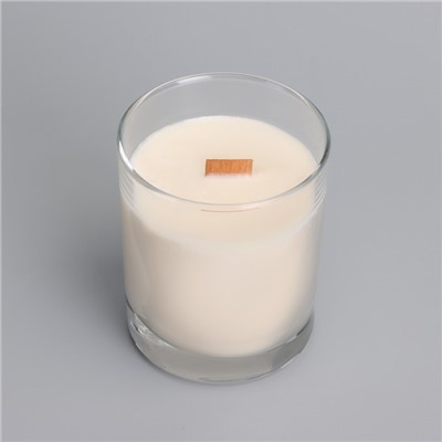 Свеча в стакане с деревянным фитилем и крышкой «Марокканский апельсин», из соевого воска