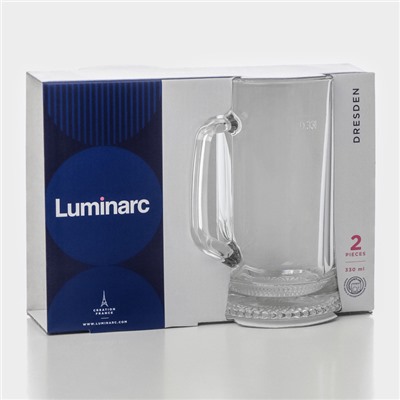 Пивные кружки Luminarc Dresden, 330 мл, набор 2 шт., стекло, прозрачные