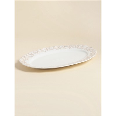 Блюдо SL Home «Аманде», 34.5×23×2.5 см, овальное, фарфор, белое
