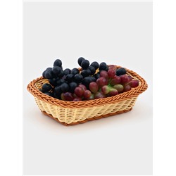 Корзинка фруктов и хлеба Доляна «Молочный шоколад», 25×17 см, пластик, плетёная, молочная