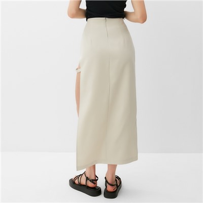 Юбка миди женская MINAKU: Classic, бежевая, размер 48
