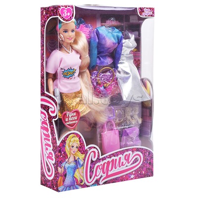 Кукла София 29 см. (руки и ноги сгиб, 2 комплекта одежды, акс.)