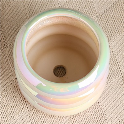 Декоративный горшок для цветов «Ханна», 11×11×10 см, керамический, белый