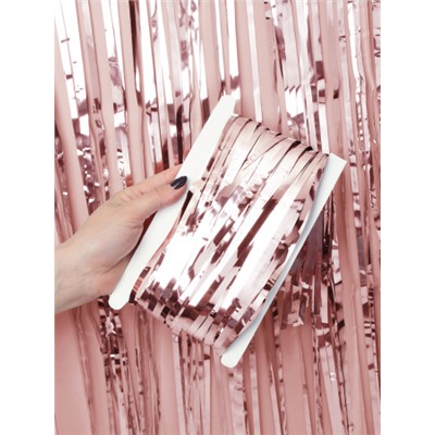 Дождь занавес 100x200 см розовое золото / NGA-16 /уп 10/300/для фотозоны на клейкой ленте