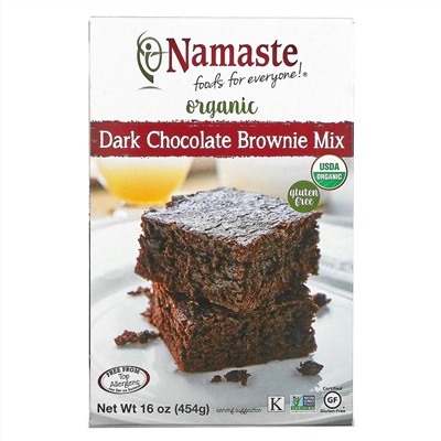 Namaste Foods, Organic, Dark Chocolate Brownie Mix, Gluten Free, 16 oz (454 g)