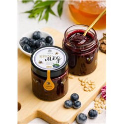 Крем - мед с черникой и кедровым орехом / 180 г / Сибирский кедр
