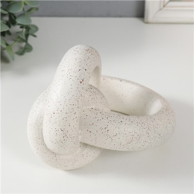 Фигурка полистоун «Абстрактный узел», белый с чёрными вкраплениями, 16.5×15×13 см