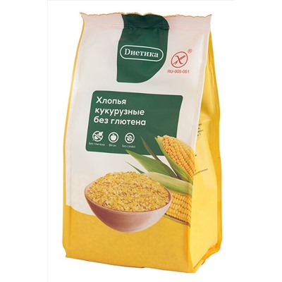 Хлопья кукурузные "Диетика" 300г ЭКОПРОДУКТЫ, 1136951