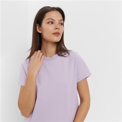Футболка женская однотонная MINAKU: Basic line, лавандовая, размер 42