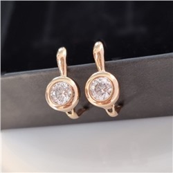 Серьги коллекция "Xuping" покрытие позолота, вставка: фианиты, цвет: прозрачный, Х000795038, арт.001.849