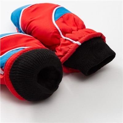 Варежки зимние детские MINAKU, красный/синий, размер 15 (16 см)