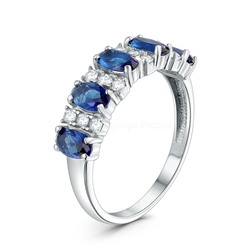 Кольцо из серебра с фианитами родированное к50258