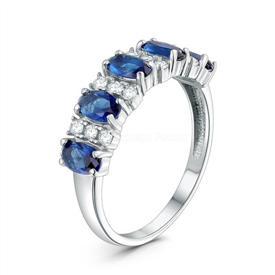 Кольцо из серебра с фианитами родированное к50258