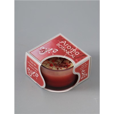 УЦЕНКА Ароматическая свеча в стакане Aroma botanical, сухоцветы красные, роза, 7.5×7.5×5 см