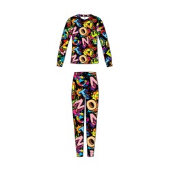 Термокомплект трикот. для девочек: фуфайка (футболка) с длин. рук, брюки