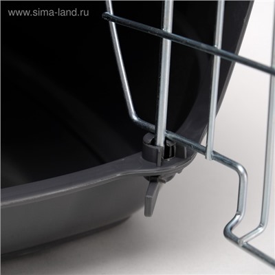 Переноска для животных до 12 кг «Пижон», 49×33×32 см, металлическая дверь, пластик, серая