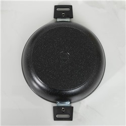 Сотейник KUKMARA, d=30 см, съёмные ручки, стеклянная крышка, антипригарное покрытие, алюминий, тёмно-серая