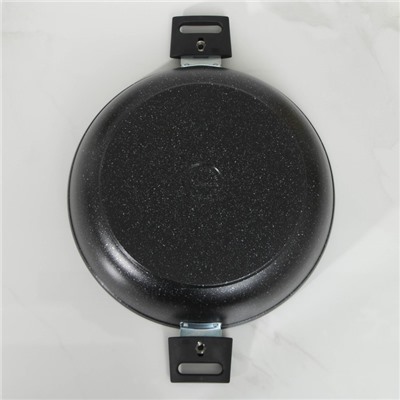 Сотейник KUKMARA, d=30 см, съёмные ручки, стеклянная крышка, антипригарное покрытие, алюминий, тёмно-серая