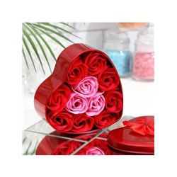 Мыльные розочки, красные и розовые, набор 11 шт.