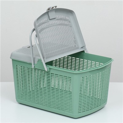 Корзина, 47×36×27.5 см, пластик, оливковая