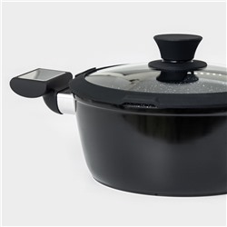 Крышка Magistro, d=20 см, со сливом, с силиконовым ободком и ручкой, жаропрочное стекло