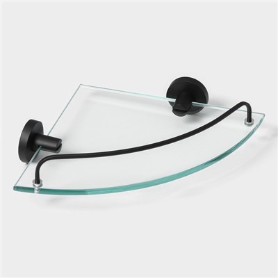 УЦЕНКА Полка для ванной угловая Loft basic, стеклянная