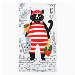 Набор кухонных полотенец Доляна «Котик на кухне» 35×60 см-2 шт., 100% хл