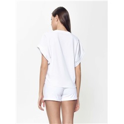 Джемпер женский CONTE Хлопковая футболка с россыпью из стразов LD 923