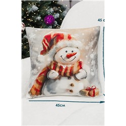 Наволочка декоративная новогодняя 2 шт 3D эффект велюр НАТАЛИ, 1221260