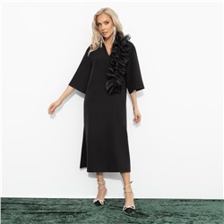 Платье с разрезом, Сияние глянца (чёрное)