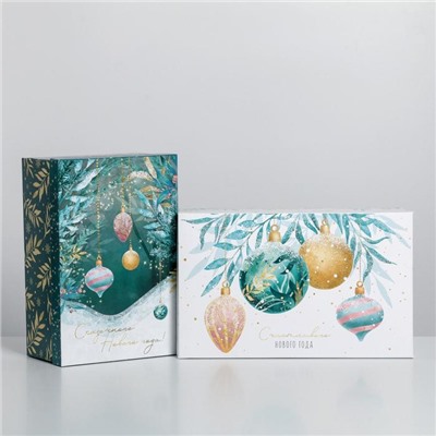 Набор новогодних подарочных коробок 10 в 1 «Счастливого Нового года», 12×7×4 - 32.5×20×12.5 см