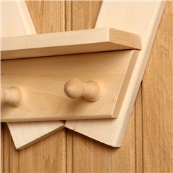 Полка - вешалка «Зайчик», 35×37×8 см, деревянная. 2 крючка, «Добропаровъ»