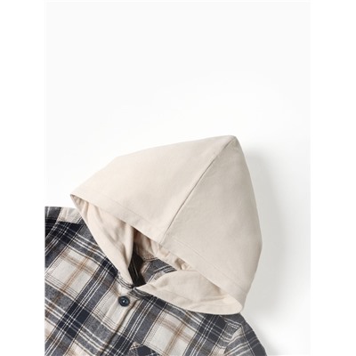 Рубашка детская фланелевая с капюшоном KAFTAN, размер 32 (110-116 см), синяя