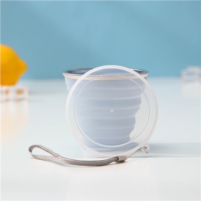 Стакан силиконовый складной с крышкой Доляна «Айли», 180 мл, 9×8.5×9 см, цвет МИКС